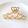 Metallic Gold Heart Hair Claw Clip- Medium sized