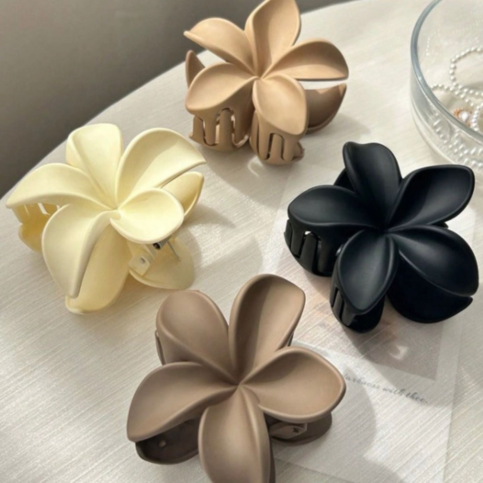 Matte Floral Hair Claw Clip