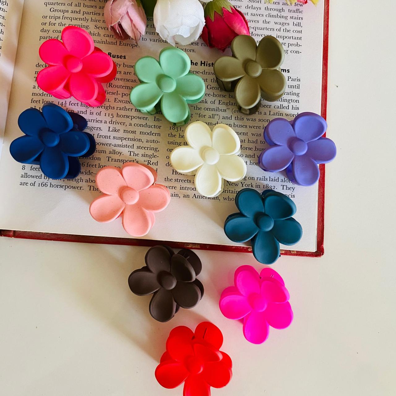Mini Matte Flower Hair Claw Clip