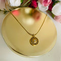 Elegant Sunburst Crystal Pendant Necklace