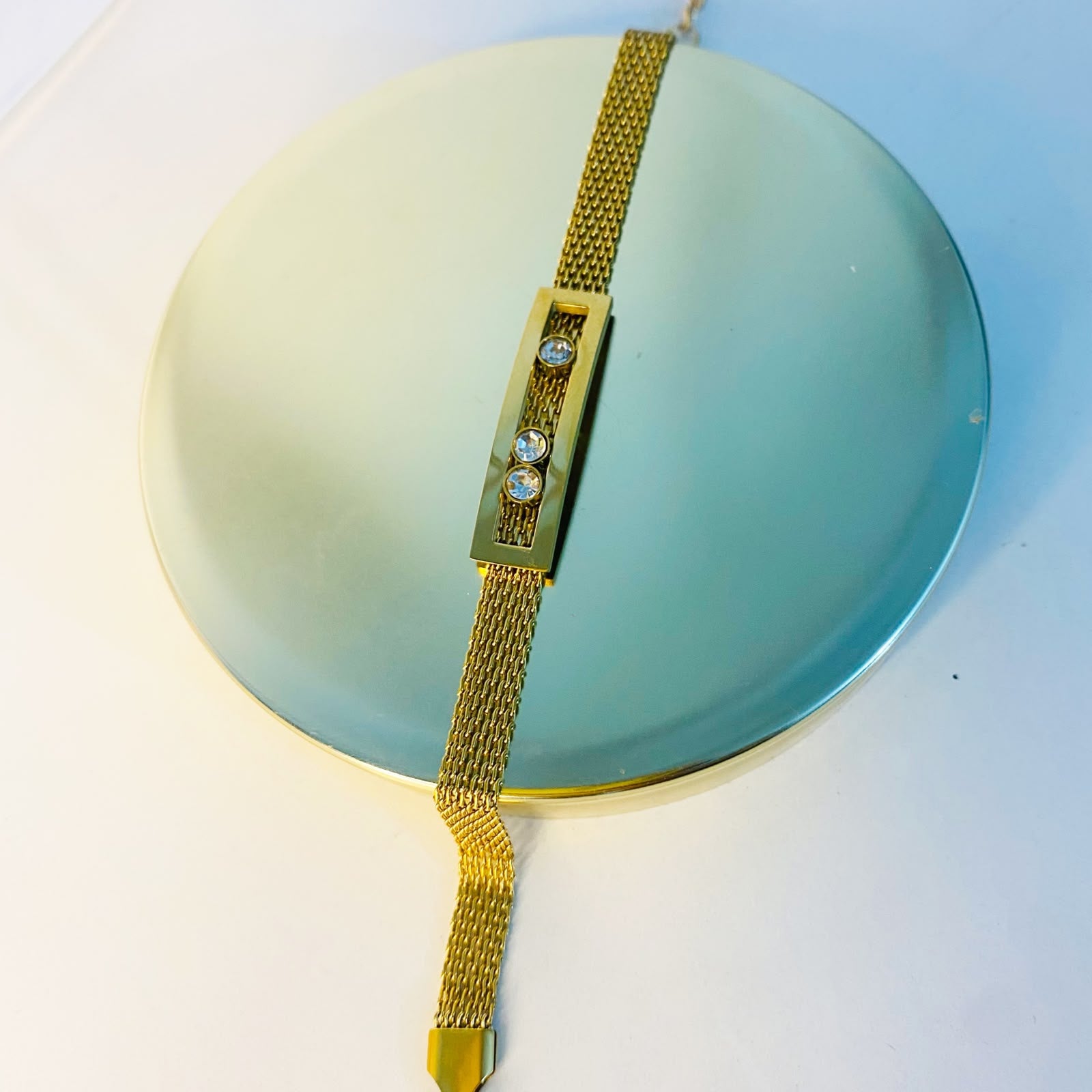 Gold-Plated Mesh Chain Bracelet