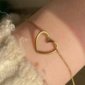 Minimalist Open Heart Chain Bracelet
