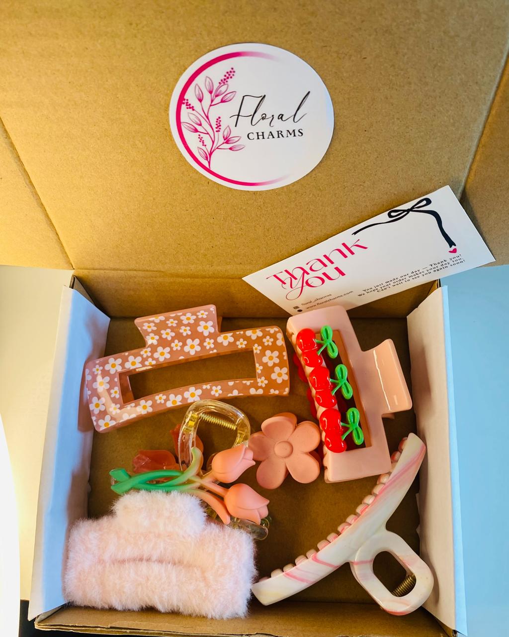 Cute Hair Accessories Gift Set, shades of light pink