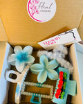 Blue Floral Hair Accessories Gift Set