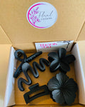 Black Floral Hair Accessories Gift Set
