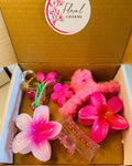 Pink Floral Hair Accessories Gift Set